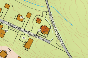 Kartbilde fra WMS-tjeneste av avviket