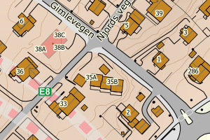 Kartbilde fra WMS-tjeneste av avviket