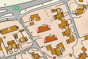 Kartbilde fra WMS-tjeneste av avviket
