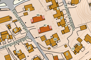 Kartbilde fra WMS-tjeneste av avviket