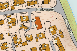 Kartbilde fra WMS-tjeneste av avviket