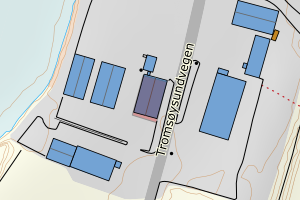 Kartbilde fra WMS-tjeneste av avviket