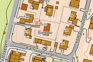 Kartbilde fra WMS-tjeneste av avviket