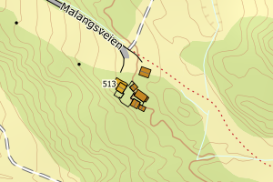 Kartbilde fra WMS-tjeneste av avviket