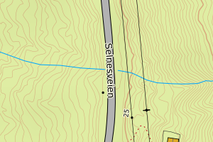 Kartbilde fra WMS-tjeneste av avviket