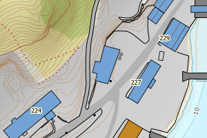 Kartbilde fra WMS-tjeneste av avviket