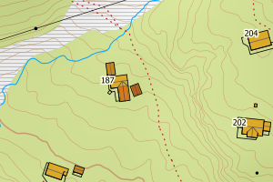Kartbilde fra WMS-tjeneste av avviket