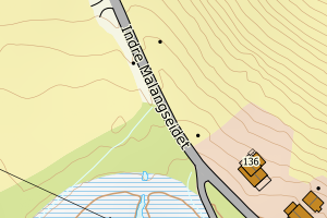 Kartbilde fra WMS-tjeneste av avviket