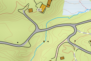 Kartbilde fra WMS-tjeneste av avviket