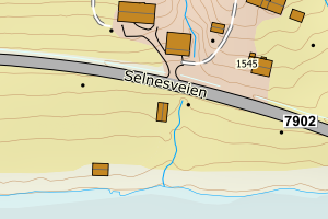 Kartbilde fra WMS-tjeneste av avviket