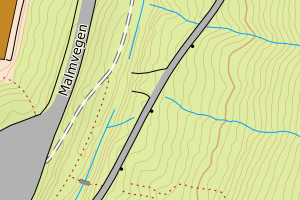 Kartbilde fra WMS-tjeneste av avviket