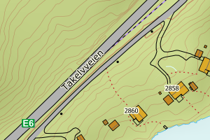 Kartbilde fra WMS-tjeneste av avviket