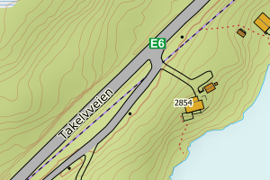 Kartbilde fra WMS-tjeneste av avviket