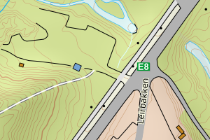 Kartbilde fra WMS-tjeneste av avviket