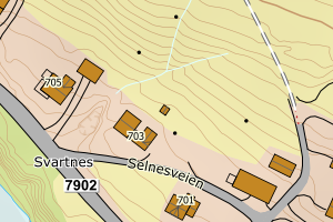 Kartbilde fra WMS-tjeneste av avviket