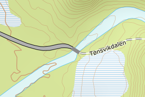 Kartbilde fra WMS-tjeneste av avviket