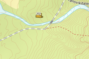 Kartbilde fra WMS-tjeneste av avviket