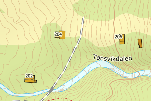 Kartbilde fra WMS-tjeneste av avviket