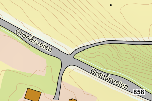 Kartbilde fra WMS-tjeneste av avviket