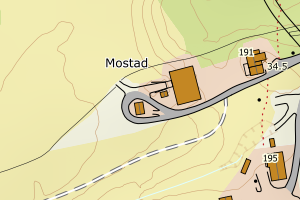 Kartbilde fra WMS-tjeneste av avviket