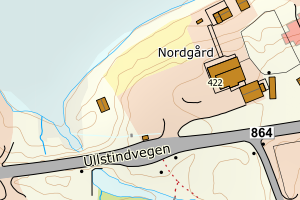 Kartbilde fra WMS-tjeneste av avviket