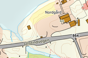 Kartbilde fra WMS-tjeneste av avviket