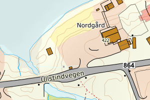 Kartbilde fra WMS-tjeneste av avviket