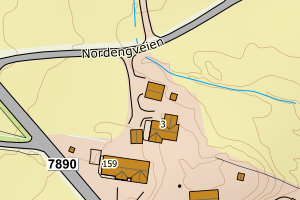 Kartbilde fra WMS-tjeneste av avviket