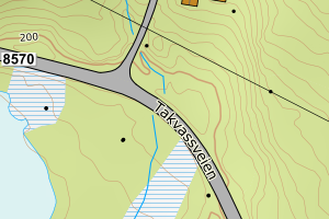 Kartbilde fra WMS-tjeneste av avviket