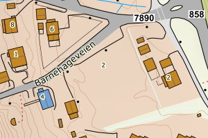 Kartbilde fra WMS-tjeneste av avviket