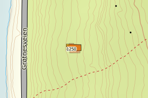 Kartbilde fra WMS-tjeneste av avviket