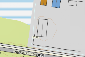 Kartbilde fra WMS-tjeneste av avviket