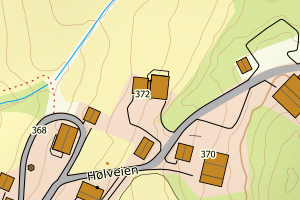 Kartbilde fra WMS-tjeneste av avviket