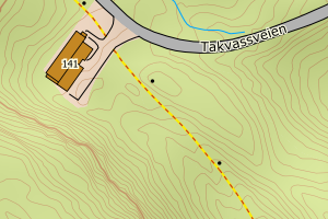 Kartbilde fra WMS-tjeneste av avviket