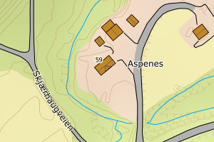 Kartbilde fra WMS-tjeneste av avviket