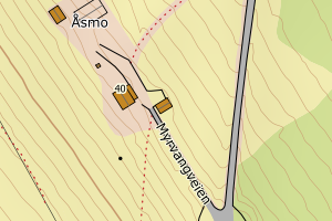 Kartbilde fra WMS-tjeneste av avviket