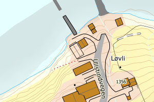 Kartbilde fra WMS-tjeneste av avviket