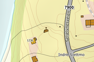 Kartbilde fra WMS-tjeneste av avviket