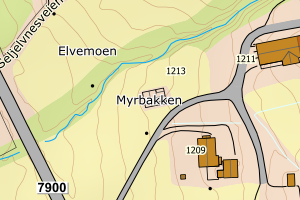 Kartbilde fra WMS-tjeneste av avviket