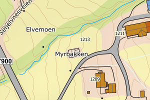 Kartbilde fra WMS-tjeneste av avviket