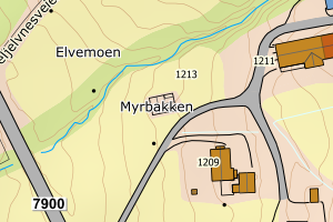 Kartbilde fra WMS-tjeneste av avviket