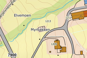 Kartbilde fra WMS-tjeneste av avviket