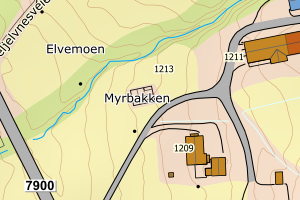 Kartbilde fra WMS-tjeneste av avviket