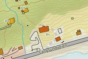 Kartbilde fra WMS-tjeneste av avviket