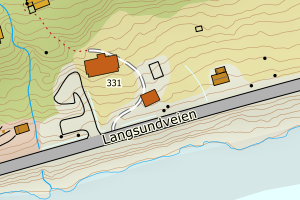 Kartbilde fra WMS-tjeneste av avviket