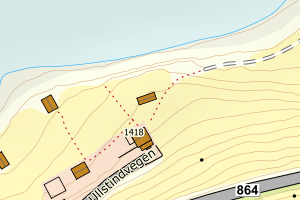 Kartbilde fra WMS-tjeneste av avviket
