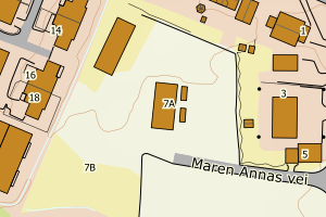 Kartbilde fra WMS-tjeneste av avviket