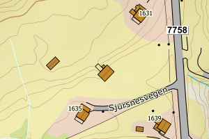 Kartbilde fra WMS-tjeneste av avviket