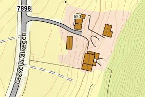 Kartbilde fra WMS-tjeneste av avviket