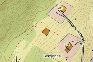 Kartbilde fra WMS-tjeneste av avviket